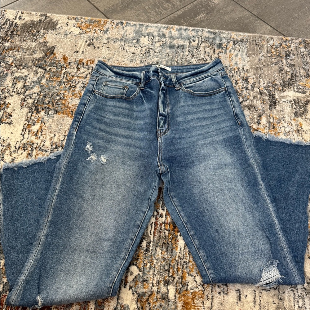 Stylish Blue Distressed Boyfriend Jeans